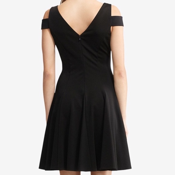NEW Lauren Ralph Lauren Cold Shoulder Black Dress - Picture 2 of 5